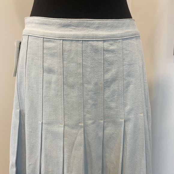 Babaton Light Blue Pleated Midi Skirt - Picture 5 of 11